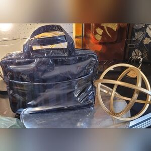 Galante Studio Black Pin Stripe  Costmetic Case with Clear Vinyl